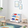 Children Bookshelf Kids Bookcase Bedroom Playroom Toy Storage Rack with Wheels