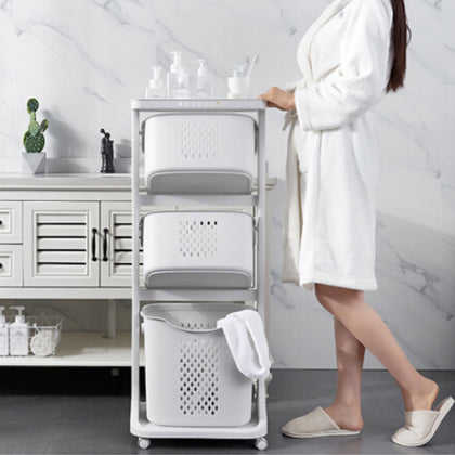 3 Tier Rolling Large Laundry Sorter Cart Hamper Organizer Clothes Bin Basket