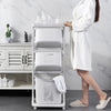 3 Tier Rolling Large Laundry Sorter Cart Hamper Organizer Clothes Bin Basket
