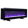 60inch Electric Black Wall Insert LED Fireplace Fire Freestand With Feet UK
