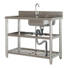 Commercial Stainless Steel 1.0 Bowl Sink Catering Kitchen WorkTable&Drainer Unit