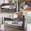 3ft Single Daybed with Hydraulic Storage Upholstered Ottoman Gas Lift Bed, Grey