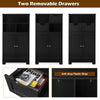 Bathroom Floor Cabinet Wooden Storage Cupboard with Adjustable Shelf & Doors