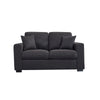 Panana 3 2 Seater Grey Black Linen Fabric Suite Sofa Couch, Free Throw Pillows