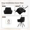 2x Black 360° Swivel Dining Chairs Velvet Padded Seat Dining Room Chair Modern