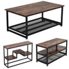 Metal TV Console Tea Coffee Table with Open Storage Rack Sofa Desk Shelving Unit
