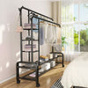 Heavy Duty Metal Double Rail Clothes Garment Hanging Rack Shelf Display Stand UK
