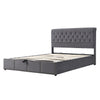 Ottoman Bed Frame Fabric Upholstered Gas Lift Storage Bed 4ft6 Double Bed Grey