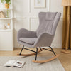 Upholstered Rocking Chair Bedroom Modern Single Sofa Accent Armchair Rocker Grey
