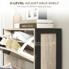 Narrow Shoe Cabinet 3 Drawers 18 Pairs Slim Shoe Storage Cupboard 3 Flip Doors