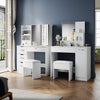 Dressing Table Makeup Desk with LED Light Mirror Drawer Stool Bedroom Vanity Set