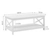 Wooden Coffee Tea Table Modern Open Shelf Storage Living Room Home Furniture