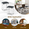 2Pcs Upholstered Bar Stool Backless Counter Height Stools Dining Chairs White
