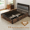 Noise-Free Mattress Foundation Metal Platform Bed King with Drawers