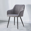 2XUsed Grey Velvet Dining Chairs Armchairs Dining Room Chair Padded Seat