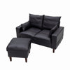 2 Seater faux leather/Linen Fabric Love Seat Sofa Armchair with Footstool Couch