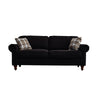 2, 3 Seater Black Linen Fabric Couch Sofa Armchair with 2 Pillows Living Room