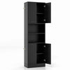 190cm Tall Freestanding Cupboard Kitchen Pantry Cabinet w/ Doors & Shelves Black