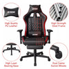 Gaming Chair with Bluetooth Speakers RGB LED Lights & Reclining Footrest Black