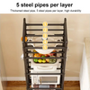 6 Tier Storage Shelf Heavy Duty Utility Shelf Storage Rack for Home Office+Wheel