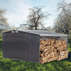 10x8ft Outdoor Log Firewood Storage Shed Garden Tools Container 2 Sliding Doors