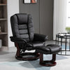 Recliner Chair With footstool, Armchair 135° Reclining Swivel Sofa Chair, Black