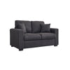 Panana 3 2 Seater Grey Black Linen Fabric Suite Sofa Couch, Free Throw Pillows
