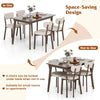 5-Piece Dining Table Set for 4 Farmhouse Wooden Table & 4 Chairs-Brown