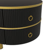 Round Coffee Table For Living Room Nest of Side End Tables Set of 2, White/Black