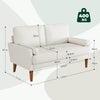 Small 2 Seater Sofa Beige Velvet Couch, Modern Love Seat Cream Living Room Sofa