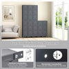 COSTWAY Metal Storage Locker 100cm Industrial Cabinet w/ 3 Lockable Doors,
