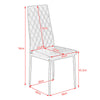 Set of 4/6 Diamond Dining Chairs Metal Legs High Back Seat Dining Room Furniture