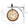Creative Simple Double Sided Iron Bracket Wall Clock In&Outdoor Hanging Clock UK