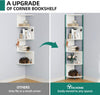 6-Tier Corner Shelf Bookshelf Free Standing Bookshelves Wooden for Home Office