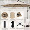 303 cm Patio Solar-Lighted 112 LED Cantilever Offset Umbrella W/ Crank Tilt