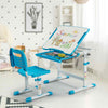 Kids Desk & Chair Set Height Adjustable Study Table with Tilting Tabletop Blue