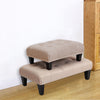 Linen Fabric Bench Footstool Ottoman Footrest Soft Children Stool Low Chair Seat