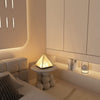 Modern Table Lamp Triangular Base With Frosted Glass Shade Nightstand Side Lamp