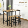3-Piece Industrial Bar Table Set, Breakfast Table with 2 Stools Rustic Brown