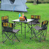 Folding Camping Table +4 Chairs Picnic Fishing Portable BBQ Patio Outdoor Garden