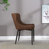 Set of 2 Faux Leather/Suede Dining Chairs Metal Legs Reception Restaurant Chair