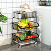 2-6 Tier Vegetable Fruit Trolley Cart Kitchen Rack Storage Basket Holder Shelf