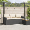 Garden Sofa with Cushions 3-Seater Sofa Outdoor Sofa Couch Poly Rattan