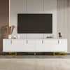 Modern TV Stand Cabinet TV Entertainment Centre Unit mit Gold Metal Legs, White