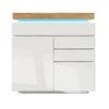 Sideboard LED High Gloss White Storage Display Cabinet with 2 Doors & 3 Drawers