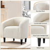 Armchair Boucle Tub Barrel Chair Sherpa Upholstered Accent Seat Living Room