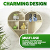 Wooden Heart Shaped Floating Wall Shelf Natural Hanging Display Unit Storage