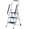 3 Step Ladder Folding Safety Stool Non Slip Tread Steel Foldable With Handrail