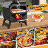 Portable Wood-Fired Pizza Stove with Pizza Stone-Black