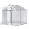 4/6/8/10*6FT Walk-In Transparent Sheets Greenhouse Plant Grow Galvanized Alumini